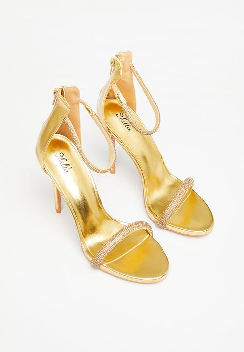 MILLA - Ryder ankle strap heel - gold