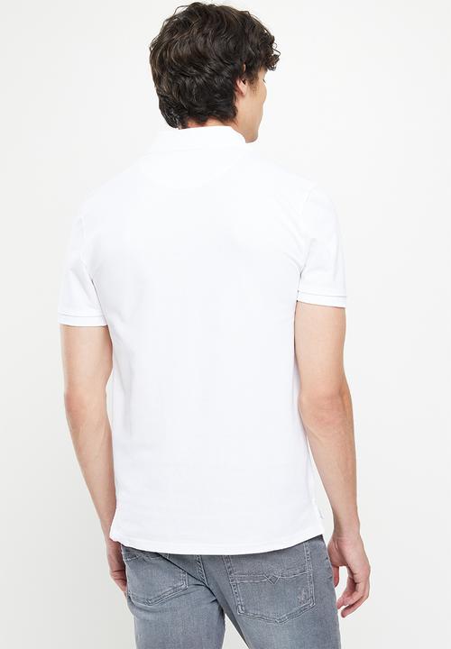 POLO - Men slim fit logo golfer - white