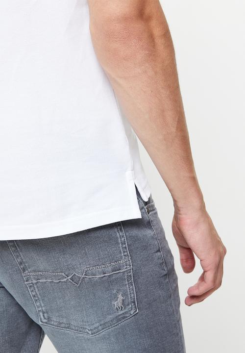 POLO - Men slim fit logo golfer - white