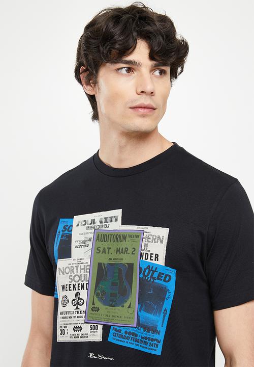 Ben Sherman - Poster guitar tee shirt - black