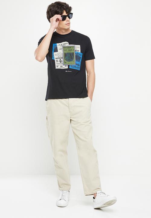 Ben Sherman - Poster guitar tee shirt - black