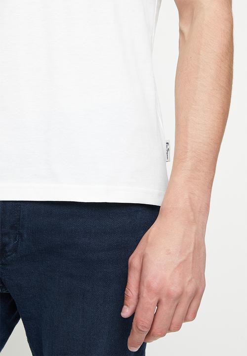 Ben Sherman - Fractured gingh target tee shirt - ivory