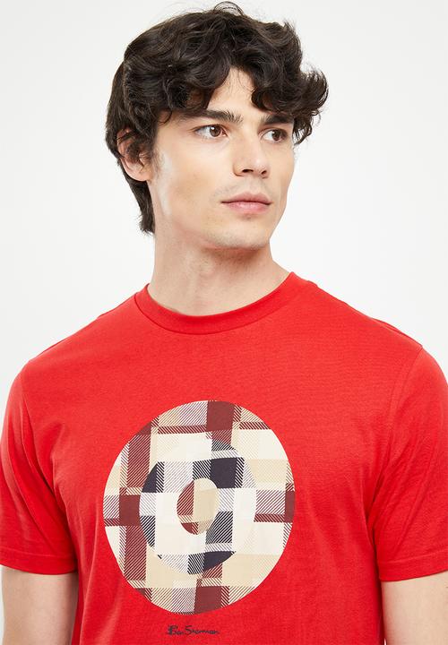 Ben Sherman - Fractured gingh target tee shirt - red