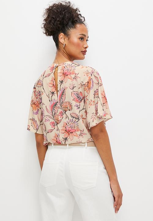 edit - Femme woven tee-  ornate floral