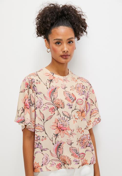edit - Femme woven tee-  ornate floral
