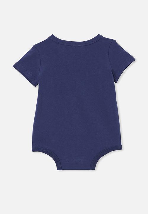 Cotton On - The short sleeve bubbysuit - indigo/tropical pineapple
