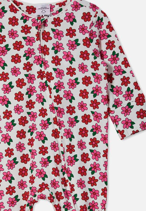 Cotton On - The long sleeve zip romper - vanilla/kris floral