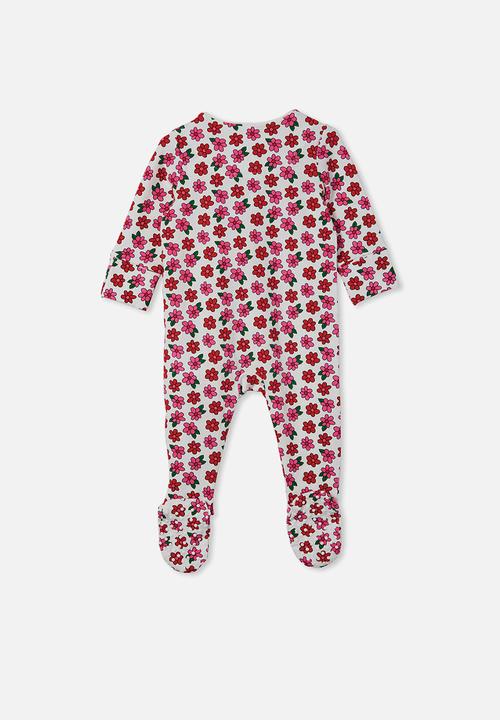 Cotton On - The long sleeve zip romper - vanilla/kris floral
