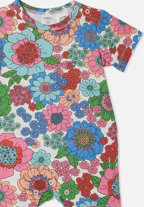 Cotton On - The short sleeve romper - vanilla/lexie floral