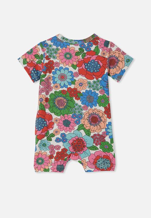 Cotton On - The short sleeve romper - vanilla/lexie floral