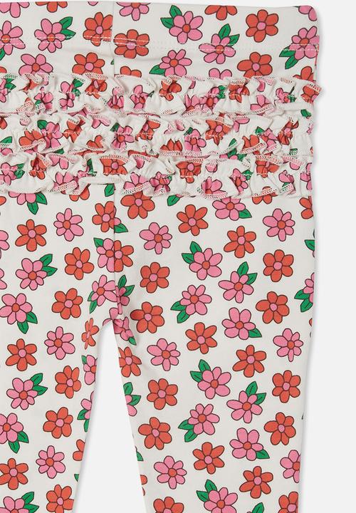 Cotton On - Quinn ruffle legging - vanilla/kris floral