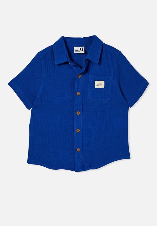 Cotton On - Resort short sleeve shirt - blue punch / cheesecloth