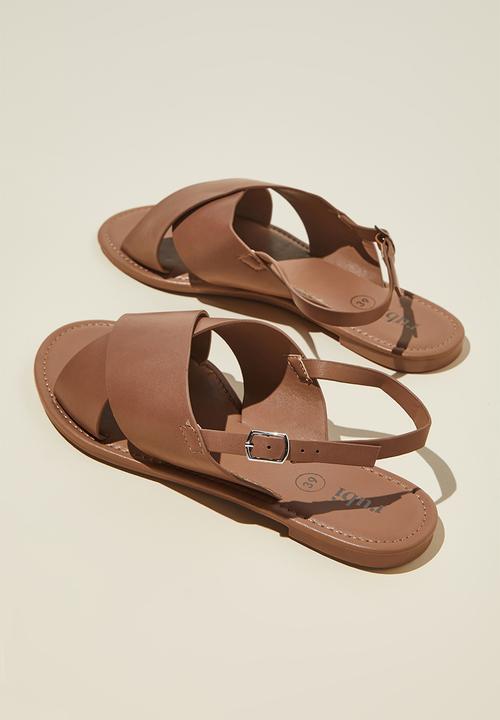 Cotton On - Morgan xover sandal - cool brown pu