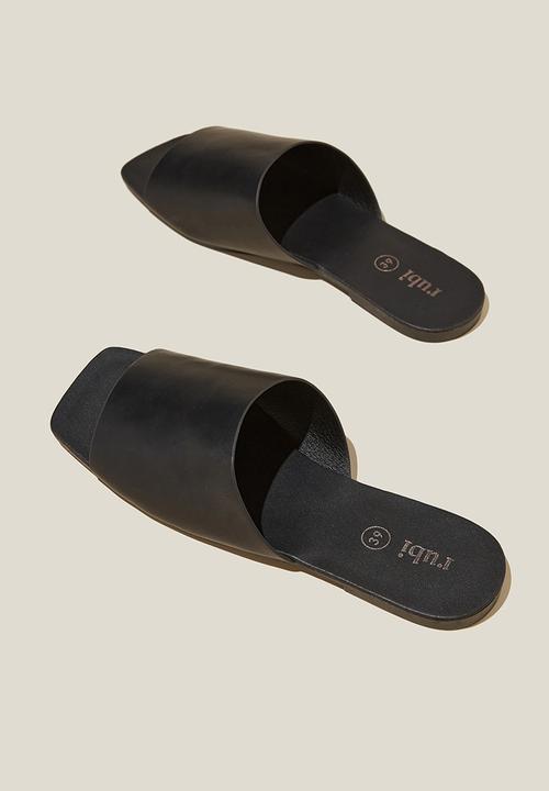 Cotton On - Selena single vamp slide - black pu