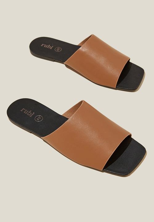 Cotton On - Selena single vamp slide - tan pu