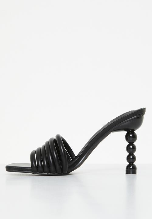 Plum - Vicky square toe mule heel - black