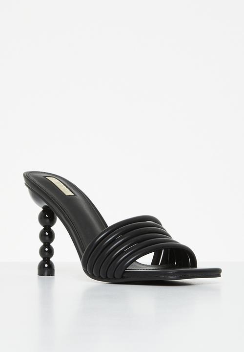Plum - Vicky square toe mule heel - black
