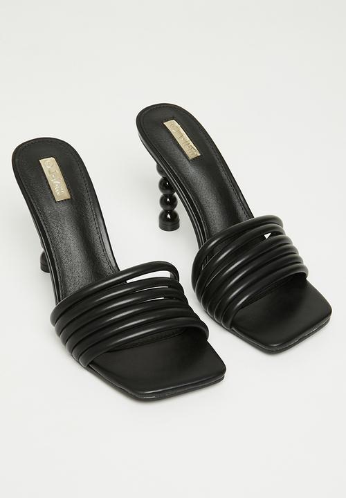 Plum - Vicky square toe mule heel - black