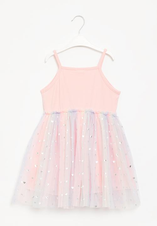 Pop Candy - Girls combo fabric dress - pink