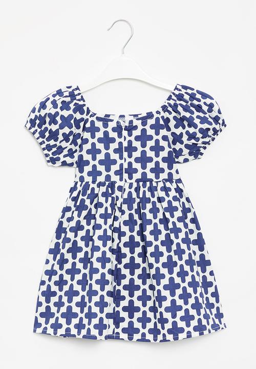 Pop Candy - Printed dress - blue & white
