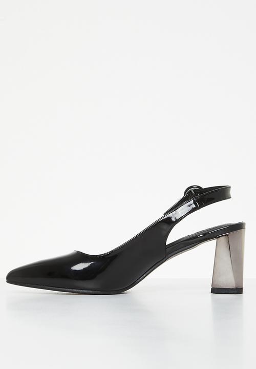 Plum - Dee slingback court heel - black