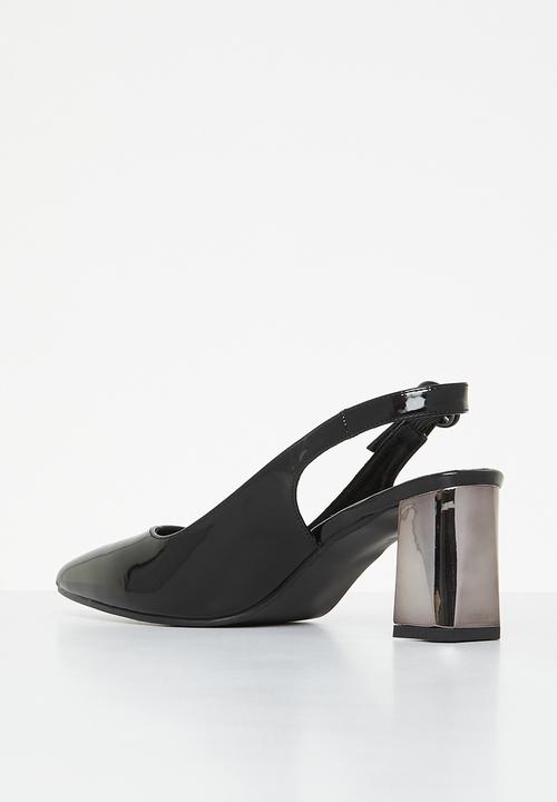 Plum - Dee slingback court heel - black