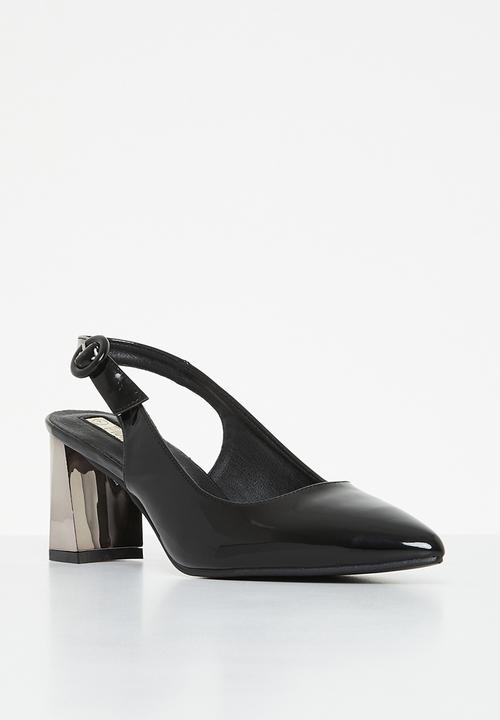Plum - Dee slingback court heel - black