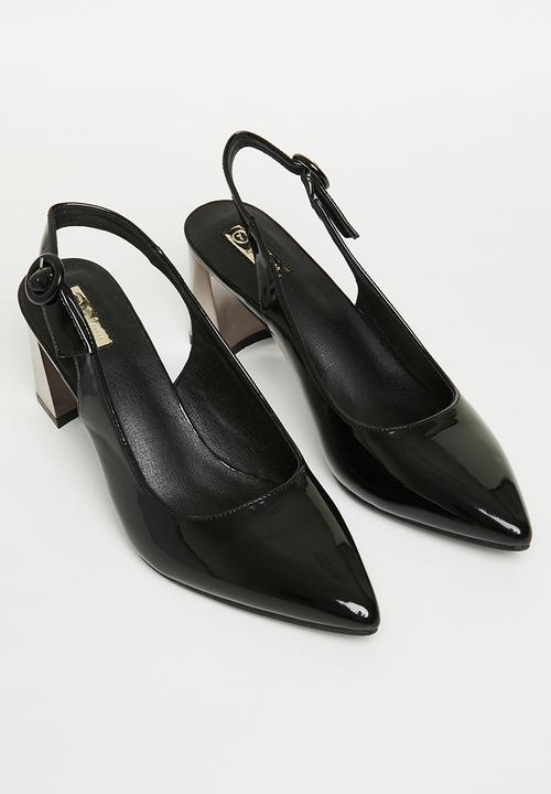 Plum - Dee slingback court heel - black