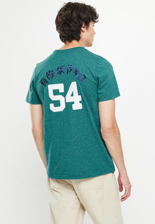 Superdry. - Vintage vl interest tee - teal gravel grit