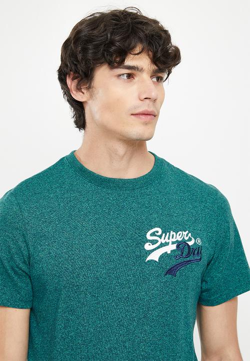 Superdry. - Vintage vl interest tee - teal gravel grit