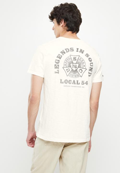 Superdry. - Vintage merch store tee - new chalk slub