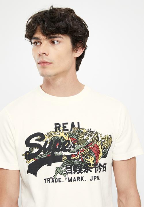Superdry. - Vintage vl narrative tee - ecru