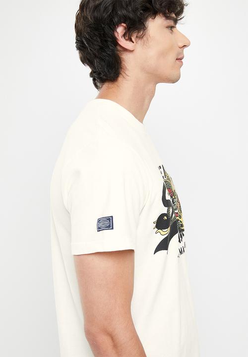 Superdry. - Vintage vl narrative tee - ecru