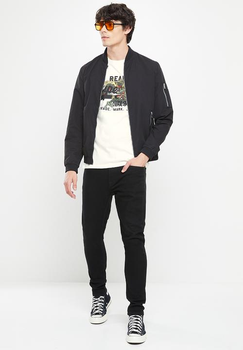 Superdry. - Vintage vl narrative tee - ecru