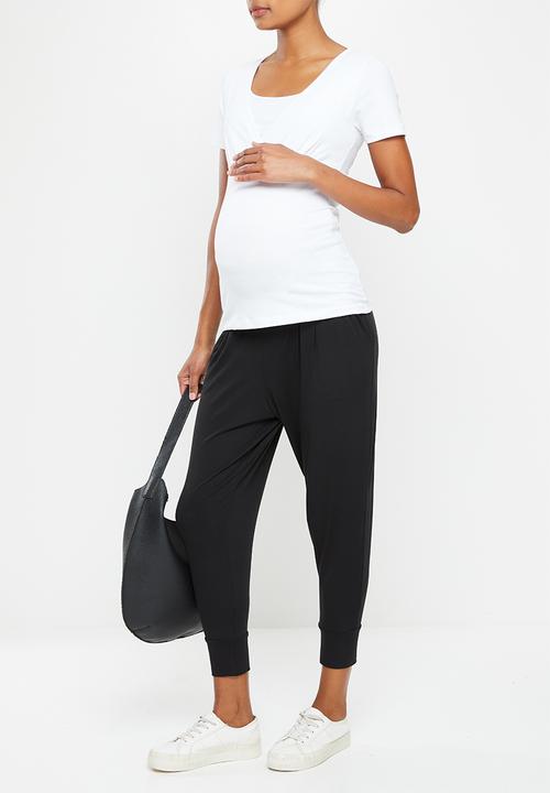edit Maternity - Maternity 2 pack v-neck nursing tee - black & white