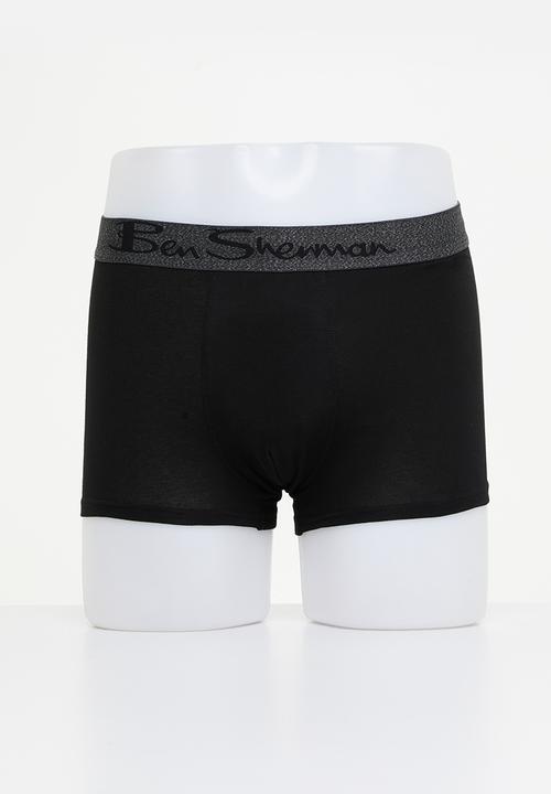 Ben Sherman - Easton 3 pack trunks - charcoal & black 