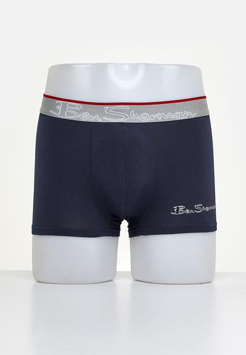 Ben Sherman - Leif 3 pack trunks - blue & grey 