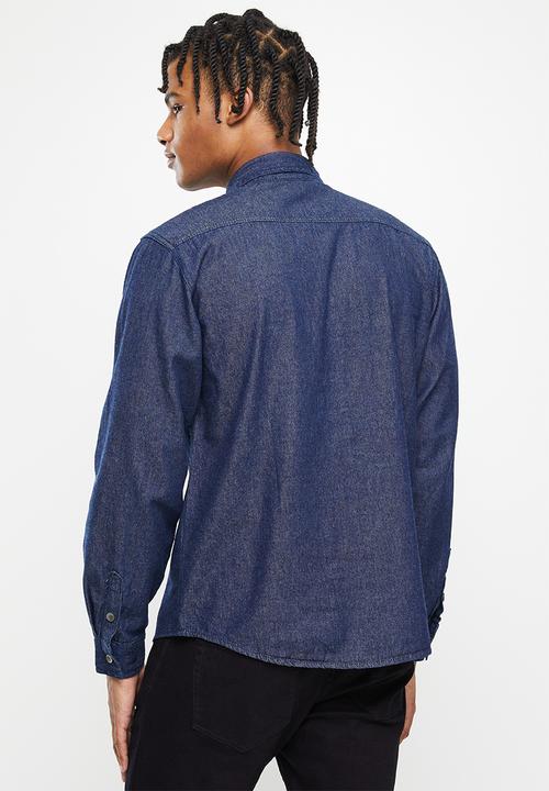 basicthread - Rinse wash denim shirt - dark blue