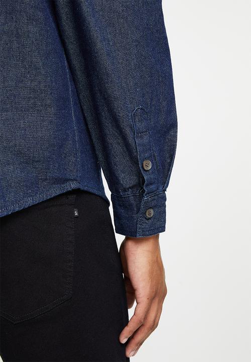 basicthread - Rinse wash denim shirt - dark blue