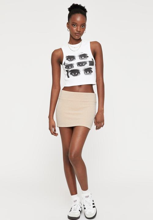 Supré  - Lacey hipster mini skirt - metallic champagne