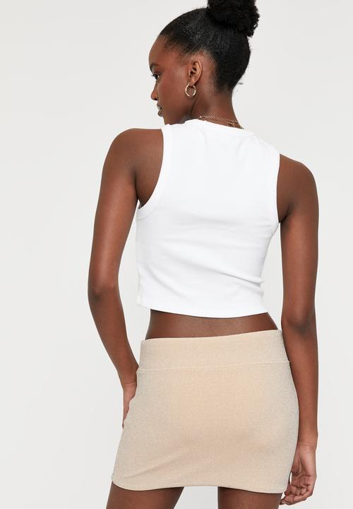 Supré  - Lacey hipster mini skirt - metallic champagne
