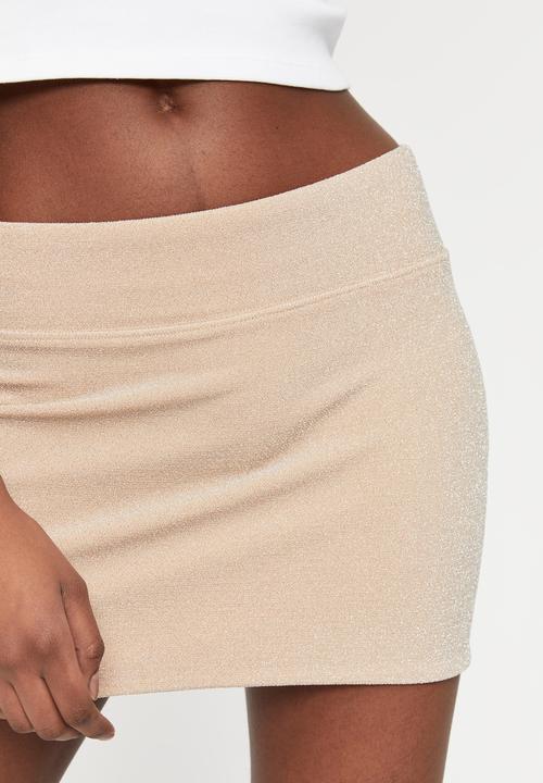 Supré  - Lacey hipster mini skirt - metallic champagne