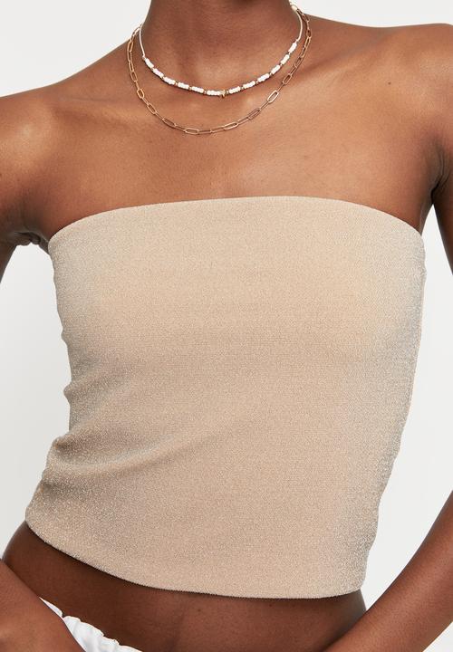 Supré  - Lacey tube top - champagne