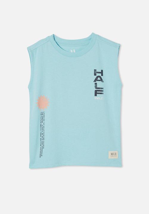 Cotton On - Oscar slouch tank - heaven blue & half child