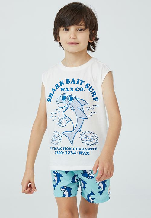 Cotton On - Oscar slouch tank - vanilla & shark