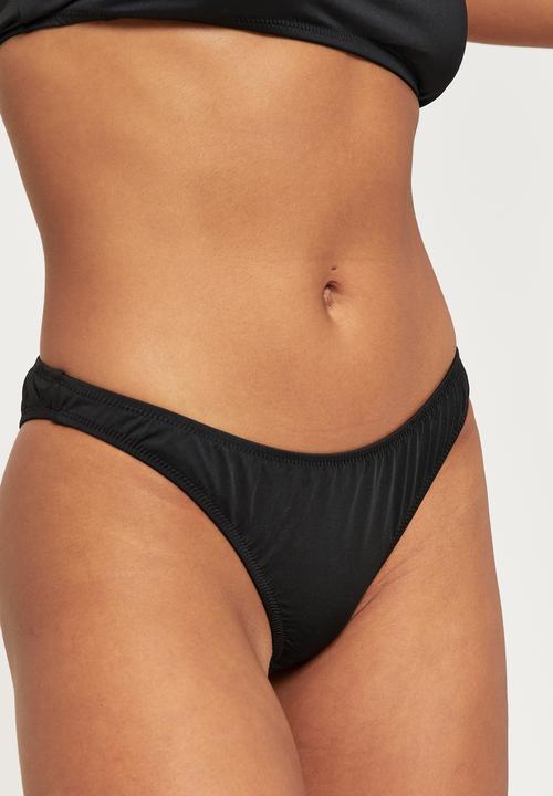 Supré  - Luxe gathered bikini bottom - black