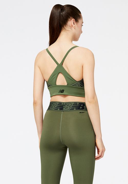 New Balance  - Relentless crop top - deep olive green