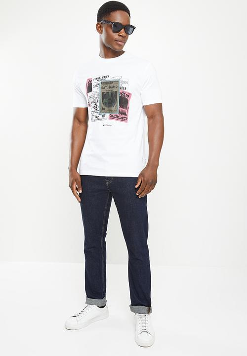 Ben Sherman - Poster guitar tee shirt - white