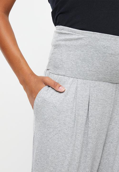 edit Maternity - Maternity pleat front jogger - light grey melange