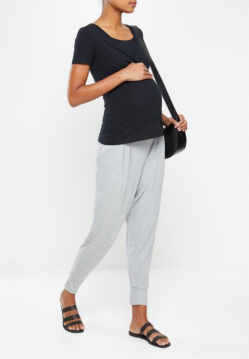 edit Maternity - Maternity pleat front jogger - light grey melange